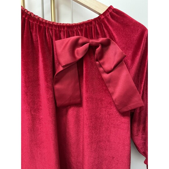 Chasing Fireflies Red Velvet Bow Dress Special Occasion Holiday Girls Sz 14 - Picture 2 of 7